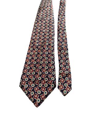 Boston Harbor Mens Tie All Silk Made in USA Geometric Pattern Necktie
